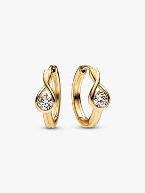 Pandora Infinite 14k Gold Lab-grown Diamond Hoop Earrings